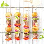 Brochette van biefstuk en aardappel met muntsausje