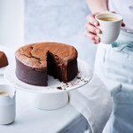 Chocoladecake met sausje van roodbruin bier