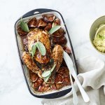 Poulet mariné farci aux figues et aux châtaignes