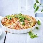 Hartige clafoutis met tarbot en kerstomaten 