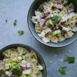 pasta met ham en prei