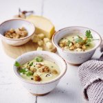 Soupe de panais au fromage d’abbaye belge et croutons épicés