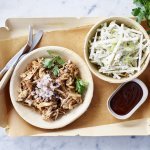 Pulled chicken met bier en een koolrabislaatje