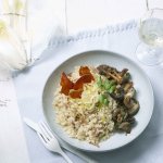 Risotto met witloof, ham en boschampignons