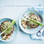 Portobello gevuld met broccoli- en bloemkoolrijst