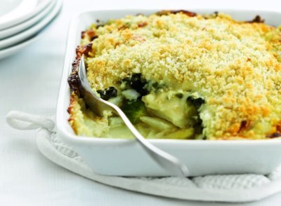 Aardappeltaart met spruitjes en spinazie Aardappeltaart met spruitjes en spinazie