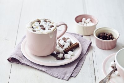 Chocolademelk met marshmallows Chocolademelk met marshmallows