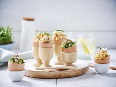 Gevulde eitjes met roerei Gevulde eitjes met roerei