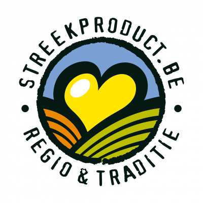 Streekproduct.be logo Het logo van streekproduct.be met het gouden hartje in het midden.