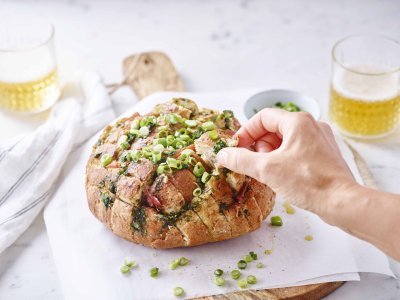 Plukbrood met Belgische kazen en kruiden