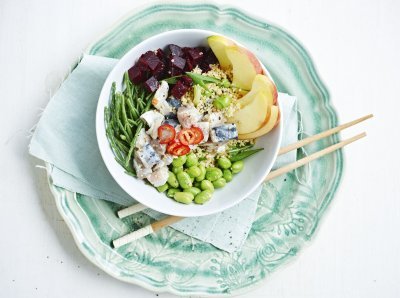 Poke bowl met makreel Poke bowl met makreel