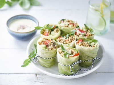Slawraps met kippengehakt Slawraps met kippengehakt