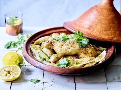 Tajine van kip met witloof Tajine van kip met witloof