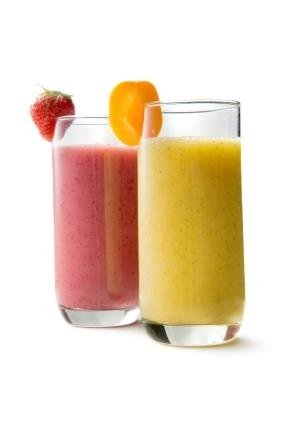 Smoothie, aardbei, perzik