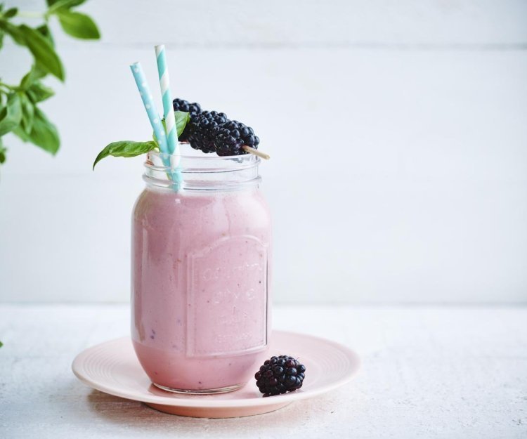 Braambessen-frambozensmoothie Braambessen-frambozensmoothie