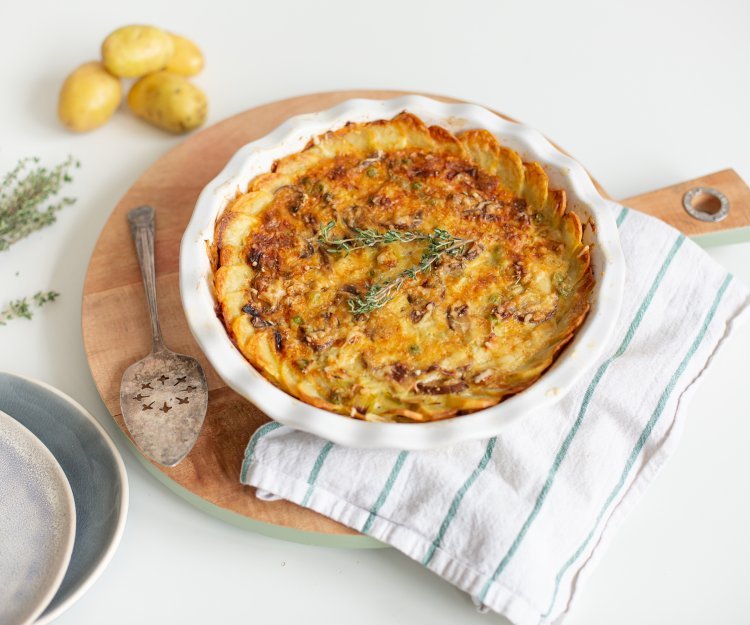 Quiche met aardappel en spinazie Quiche met aardappel en spinazie