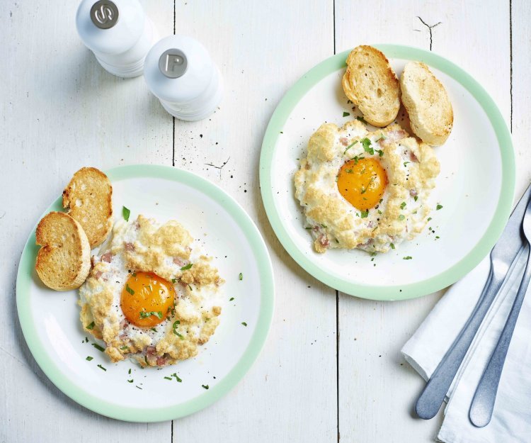 Cloud eggs au jambon et fromage