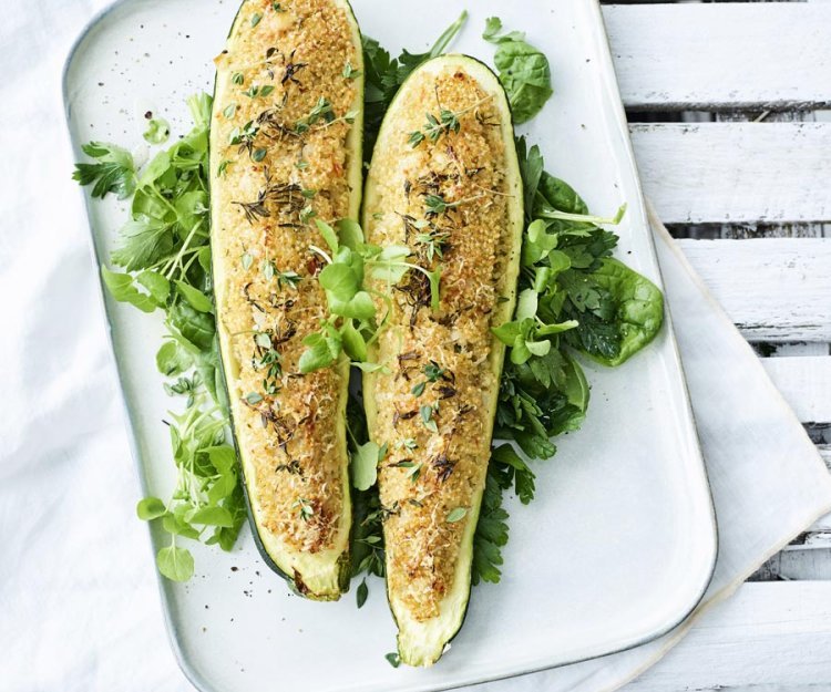 Courgette farcie au quinoa et au Brugge Mi-Vieux