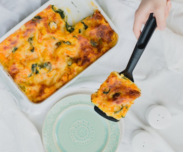 Lasagne met pompoen en spinazie