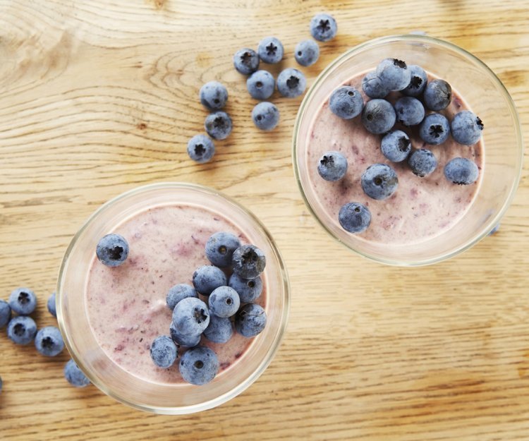 Mousse van blauwe bessen Mousse van blauwe bessen