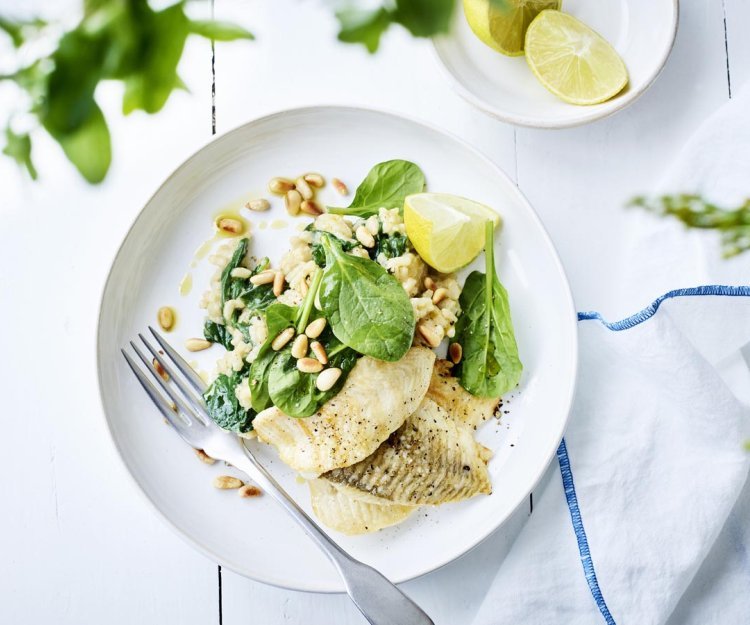 Pladijs met spinazierisotto Pladijs met spinazierisotto