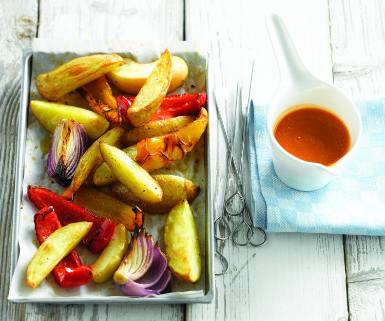 Pommes de terre au four, sauce barbecue