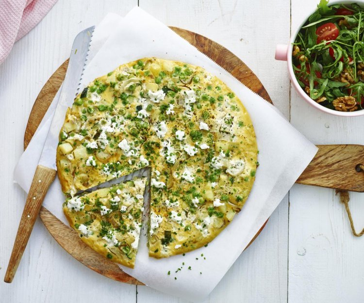Tortilla met grondwitloof en geitenkaas Tortilla met grondwitloof en geitenkaas
