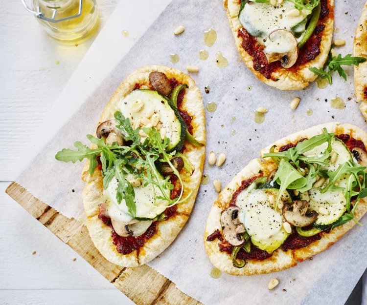 Pita pizza végétarienne