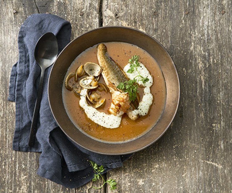 vissoepje met poon en langoustines vissoepje met poon en langoustines
