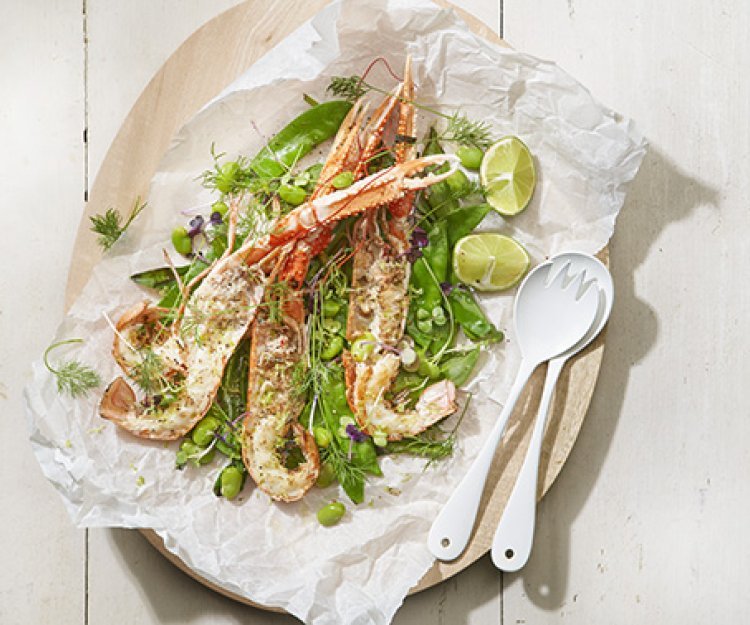 Langoustines met frisse salade Langoustines met frisse salade