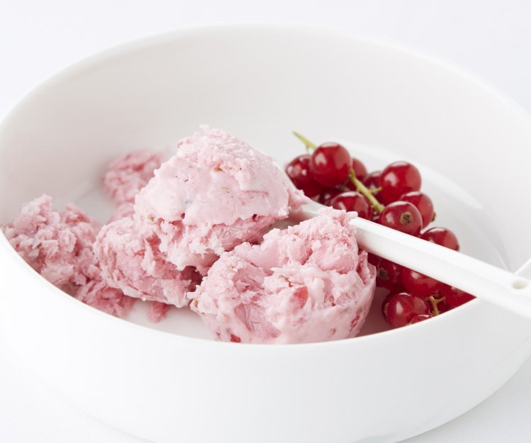Yoghurtijs met rode bessen Yoghurtijs met rode bessen