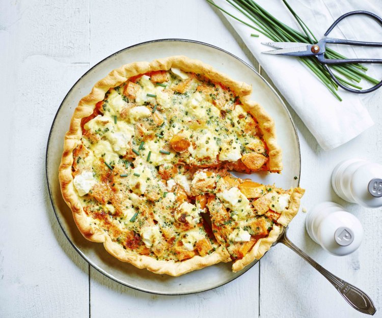 Tarte de patates douces et fromage de chèvre Tarte de patates douces et fromage de chèvre