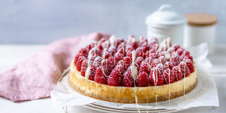 Cheesecake met frambozen