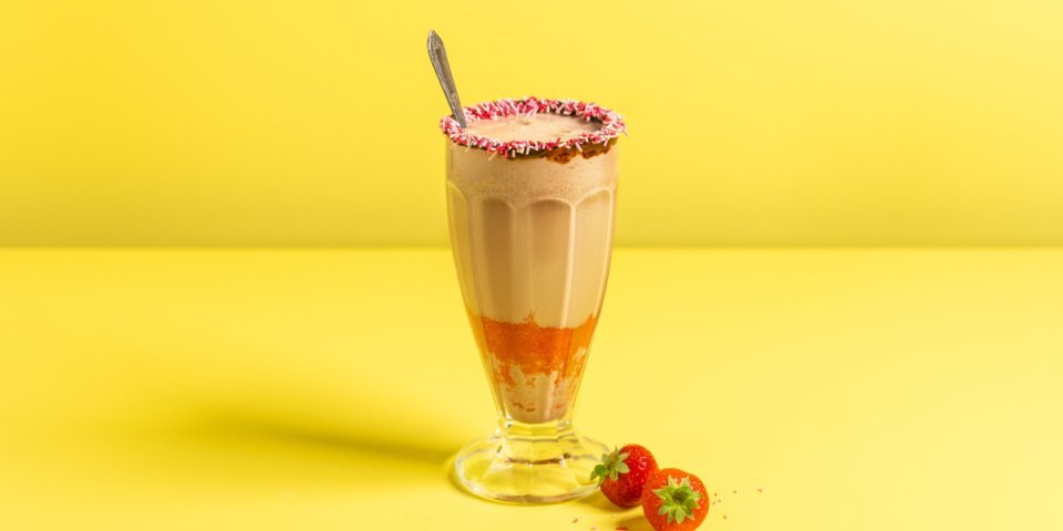 Chocolade-aardbeienmilkshake Chocolade-aardbeienmilkshake