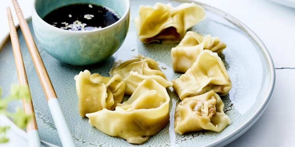 Dim sum met noordzeekrab Dim sum met noordzeekrab