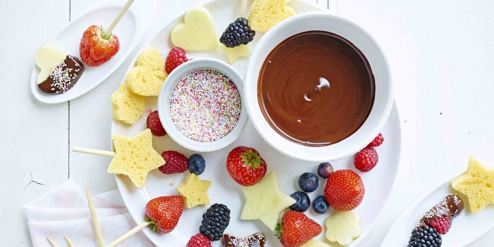 Fondue au chocolat et fruits