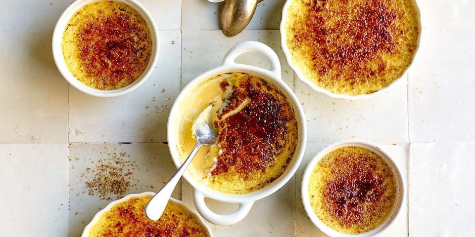 Crème brûlée met geitenkaas Crème brûlée met geitenkaas