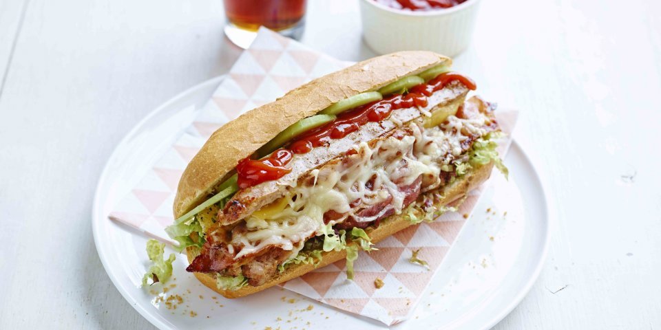 Hotdog au lard et au fromage Hotdog au lard et au fromage