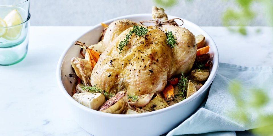 Kip in de oven met groenten Kip in de oven met groenten
