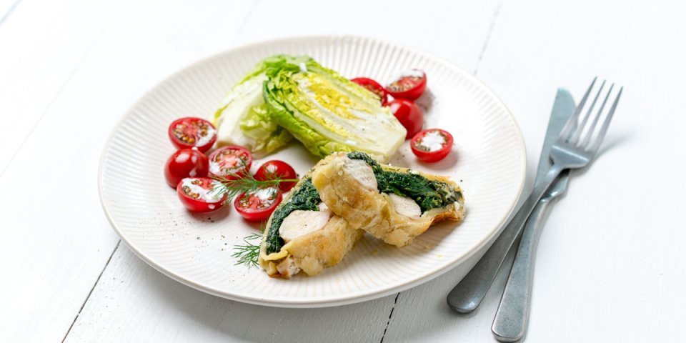 Konijn in bladerdeeg met feta en spinazie Konijn in bladerdeeg met feta en spinazie