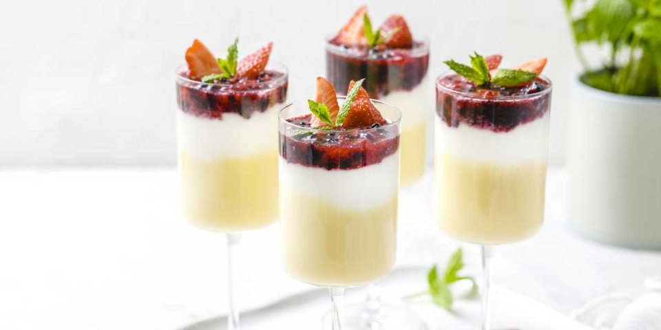 Laagjespudding met fruit