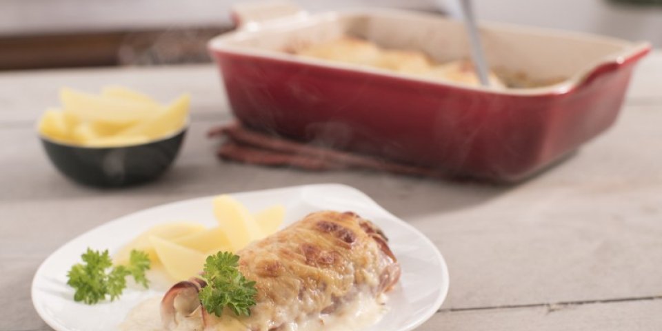 Witloof met kaas en hesp Witloof met kaas en hesp