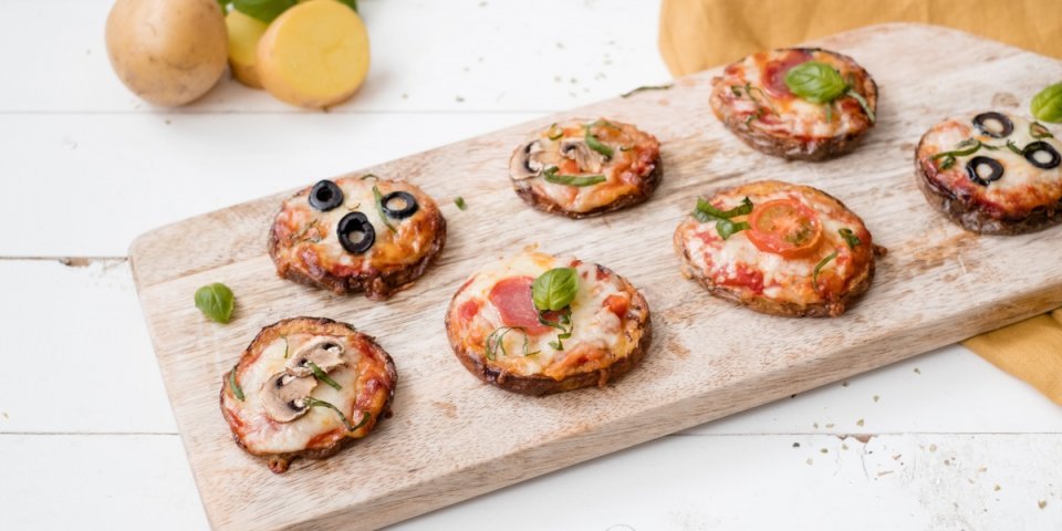 Minipizza van aardappel