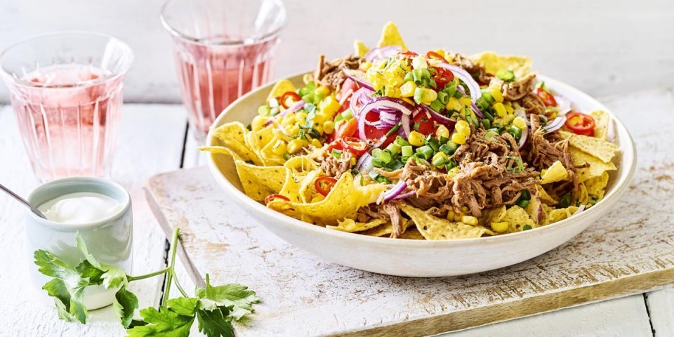 Nacho’s met pulled beef