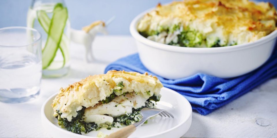 Ovenschotel met aardappelpuree en vis Ovenschotel met aardappelpuree en vis