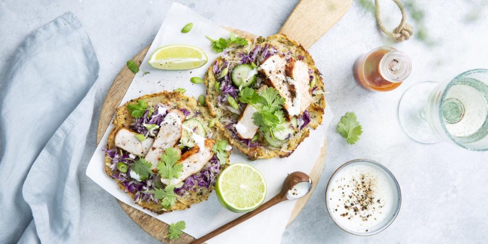 Taco’s van bloemkool met pikante mignonnette Taco’s van bloemkool met pikante mignonnette