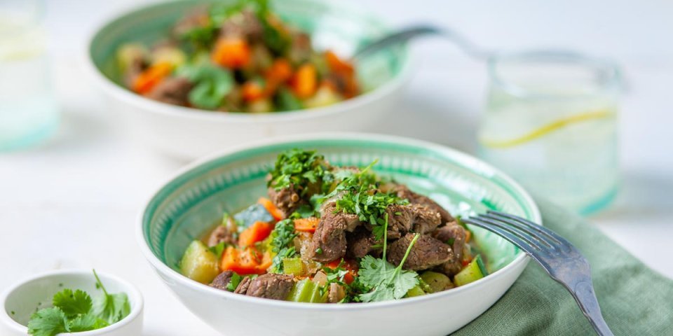 Tajine met lamsvlees en groenten 