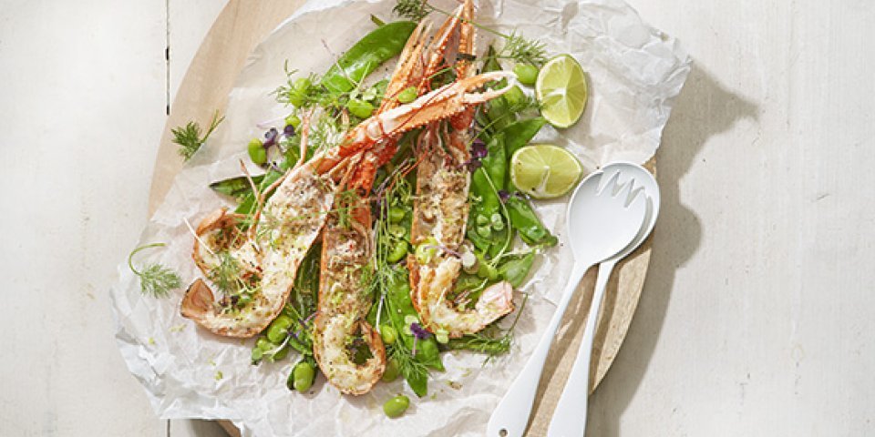 Langoustines met frisse salade Langoustines met frisse salade