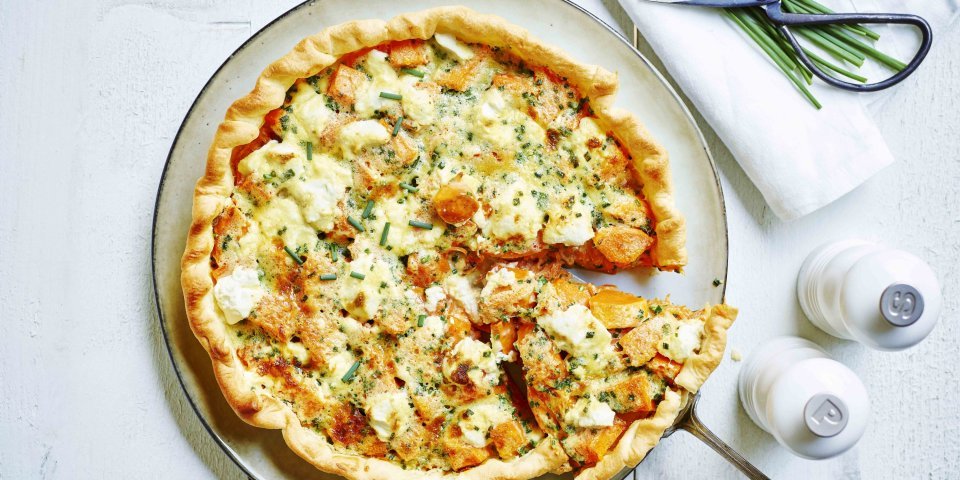 Tarte de patates douces et fromage de chèvre Tarte de patates douces et fromage de chèvre