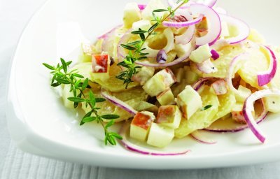 Aardappelsalade met tijm en appel